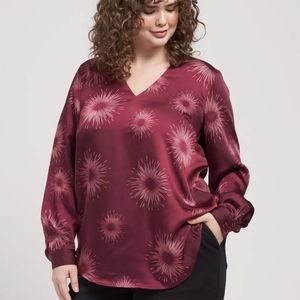 Universal Standard long sleeve satin blouse